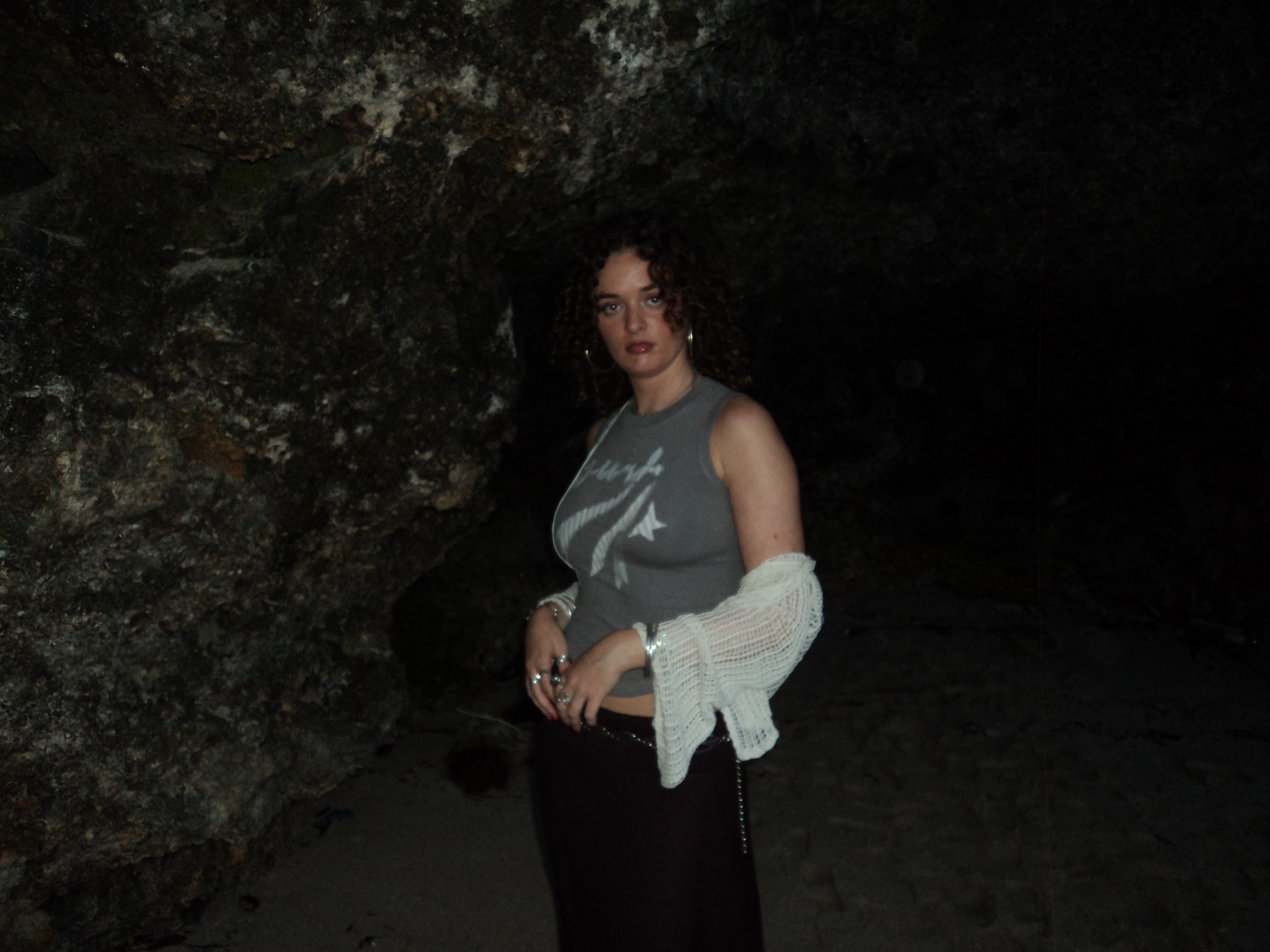 grey and turquoise shiny surf top
