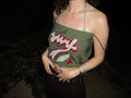 surf olive print green top
