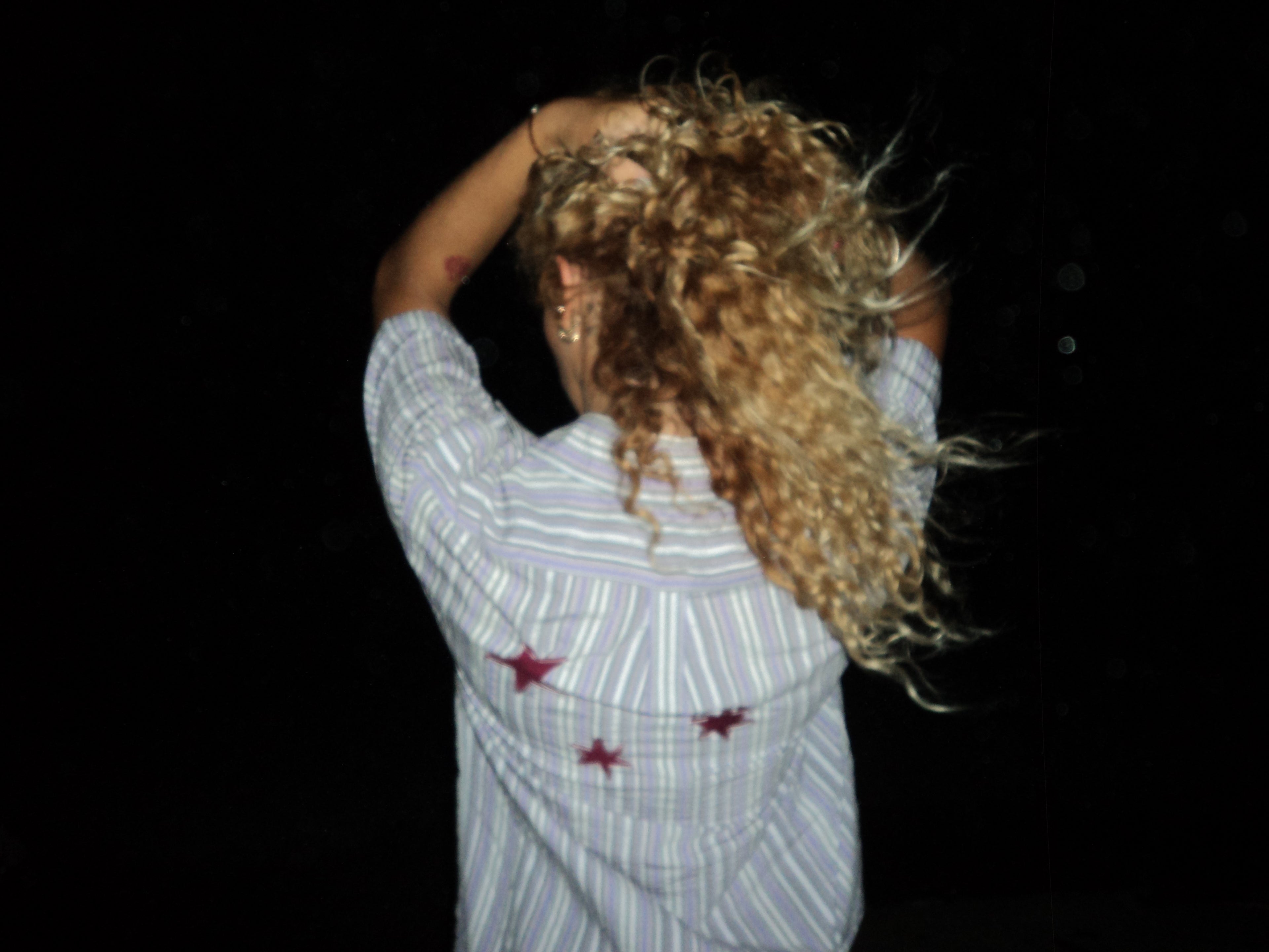 striped short sleeve button up with swirls and stars