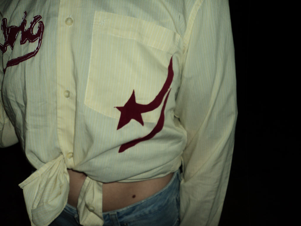 honey yellow aloha button up shirt